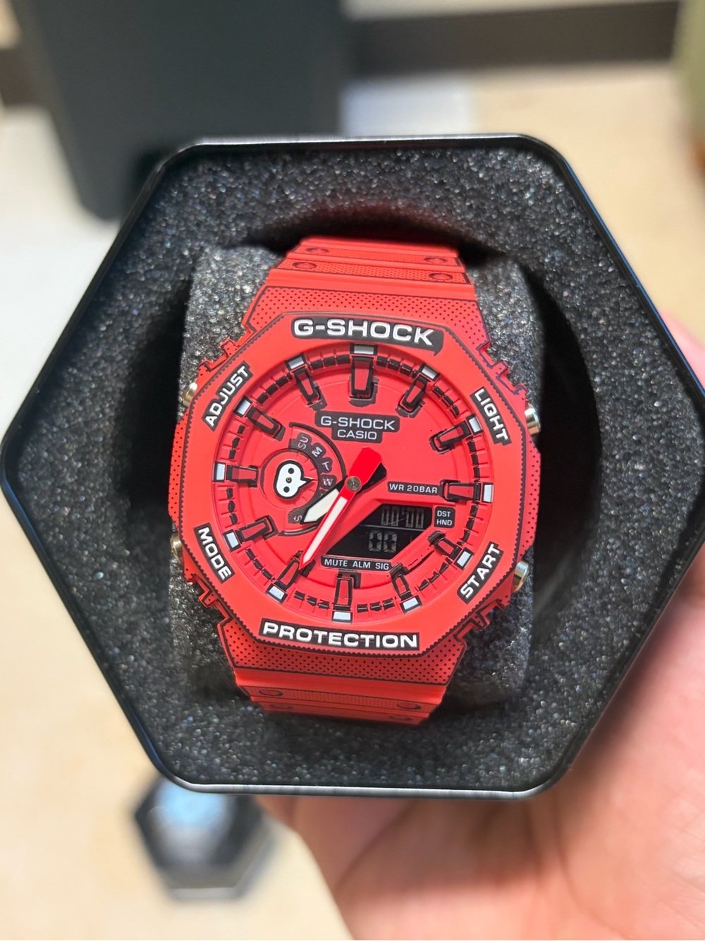 Casio G-Shock GA-2100 Red Resin Sport Watch with Black Accents